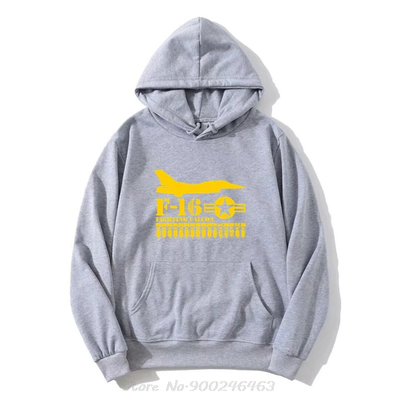 Männer Übergroßer Hoodie F16 Fighting Falcon (Distressed) Hoody Lustige Männer Baumwolle Pullover Sweatshirt Hip Hop Harajuku Streetwear – Detail 3