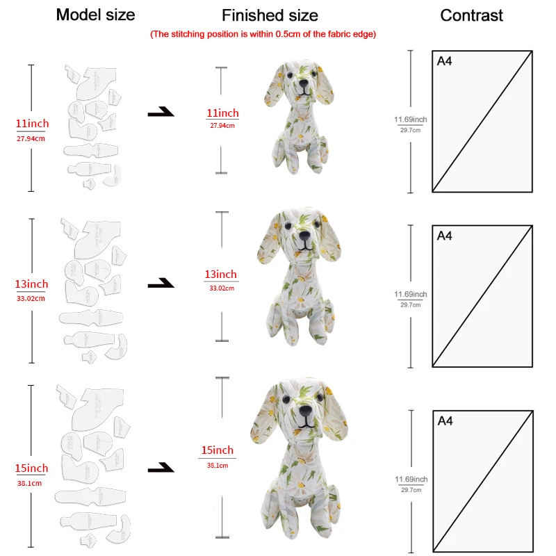 Beagle Dog Making PET Templates DIY Dog Shape Pattern Quilting Stencil Handmade Sewing Tool Template 11pcs sewing template