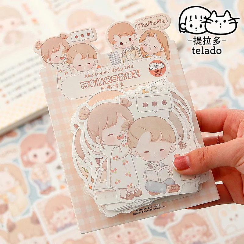 100Pcs/Pack Lovers' Daily Life Series Memo Pad Cartoon Sticky Note Junk Journal Scrapbooking Paper Office School Stationery