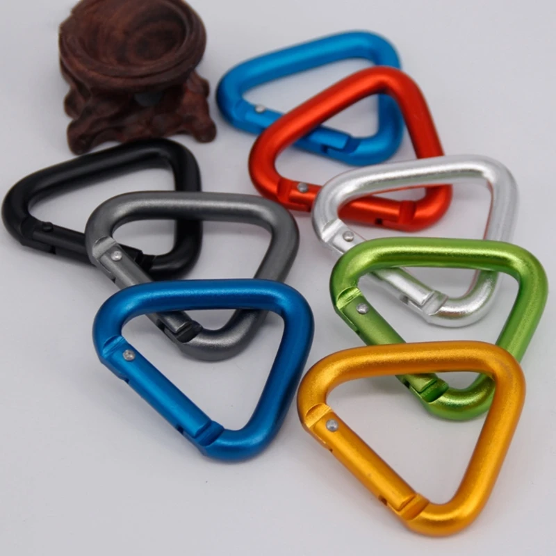 Aluminum Alloys Outdoor Triangular Carabiner Locking Clip Keychains for Backpacking Camping Hiking Travel climbing carabiner