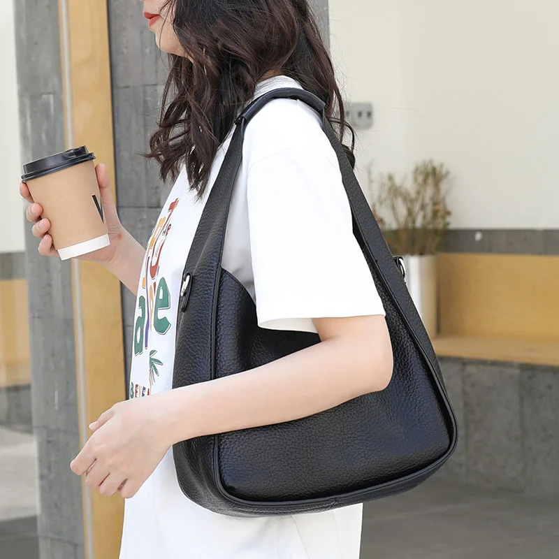 Shoulder Bag 2023 New Trend Casual Retro Personality HandBag PU Faux Leather Texture High-grade Sense Female Aesthetic All-match