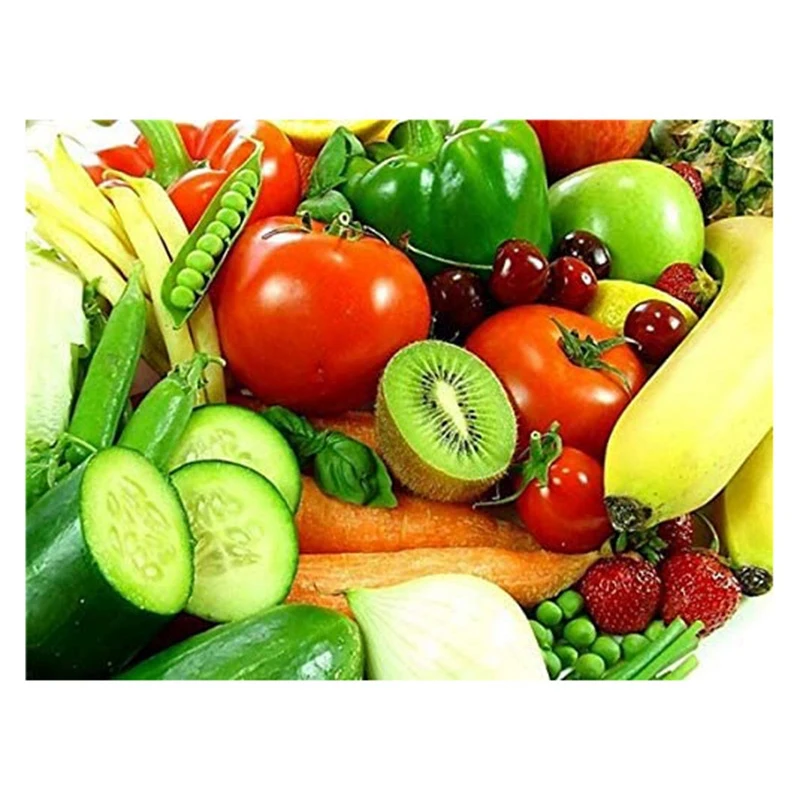 

HOT SALE Round Diamond Full Diamond Diamond Painting Set Living Room Dining Room Decoration Children DIY Various Fruits