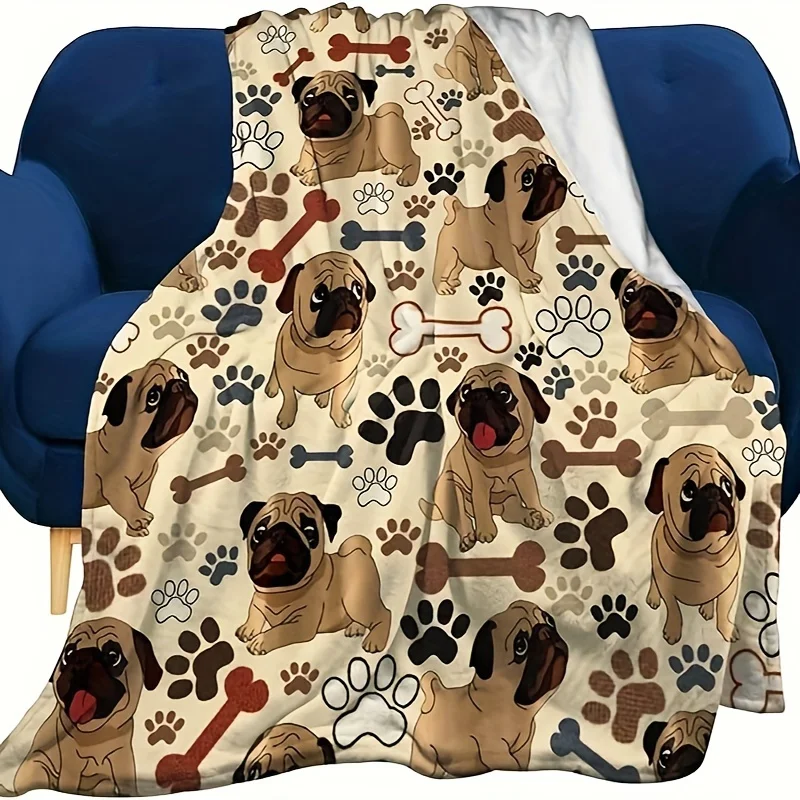 Soft Dog Paw Print Blanket 1
