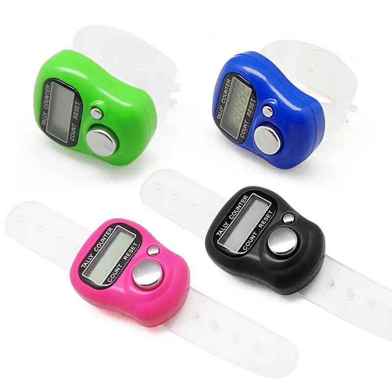 LCD Digital Finger Counter With Finger Ring Electronic Digital Display Counter For People Lap and Knitting Muslim Prayer hand tally counter electronic counter