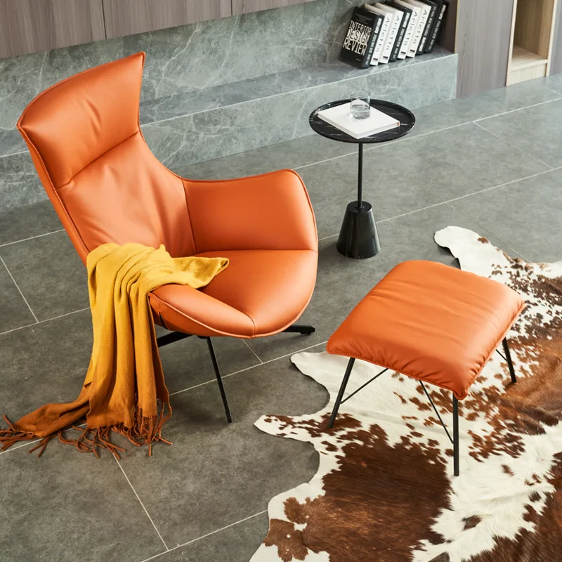 Stad bloem sla Gaan Draaistoel Lederen Sofa Stoel Met Back Moderne Lounge Stoel Nordic Fauteuil  Luxe Ontspannen Fauteuil Vloer Zachte Meubelen - AliExpress