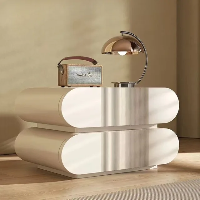 Armoire à bord souple moderne et Simple, minimaliste, crème vent, Table de chevet légère, décoration de luxe pour la maison, meubles de chambre à coucher 1