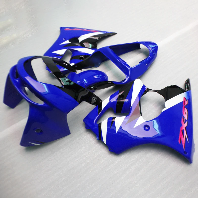 ZX6R personalizado kits de carenagem integral para KAWASAKI Ninja 1998 1999 motocicleta carenagens set ZX 6R ZX636 98 99 azul corpo peças de reparo 1