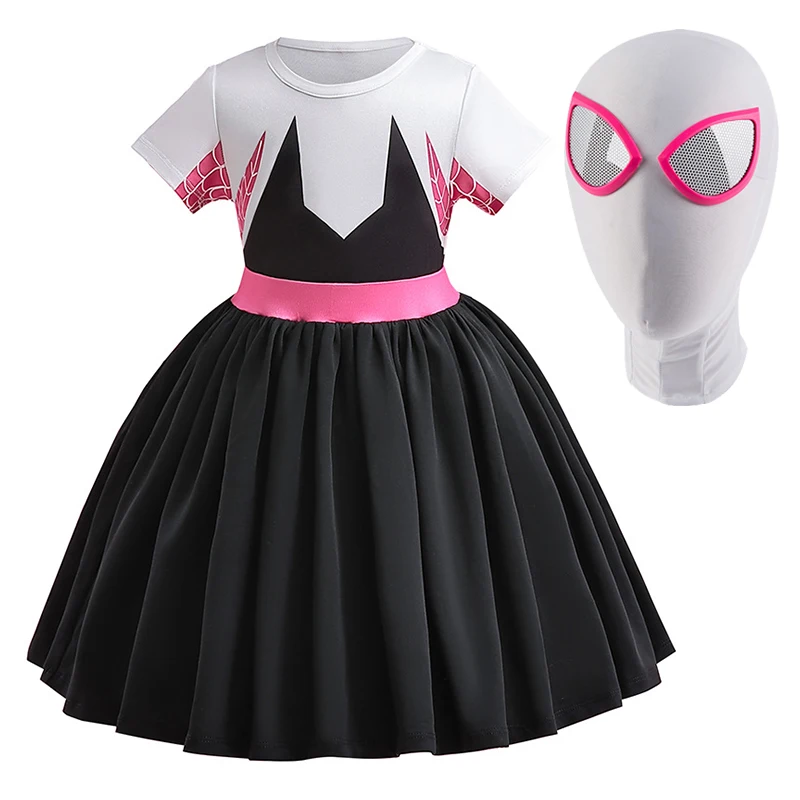 

Halloween Spider-Man Girls Costume Masquerade Stage Performance Party Cosplay Amazing Ghost-Spider Ball Gown 6M to 6Y Kid Clothe