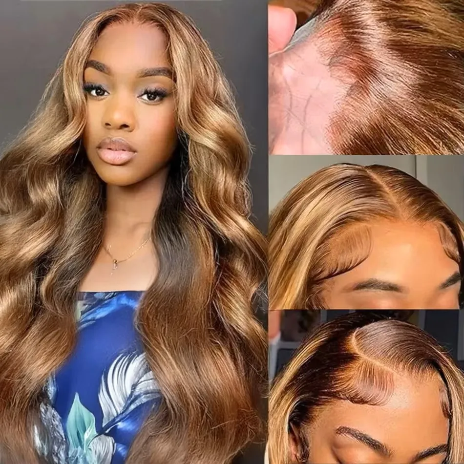 Lace Front Wig Human Hair Wigs Human Hair Wig Front Lace Wig 36 Inch Highlight Body Wave Human Hair Wigs 4/27 Honey Blonde 13x6 Lace Frontal Wig 13x4 Lace Front Wigs Curly 200 Density