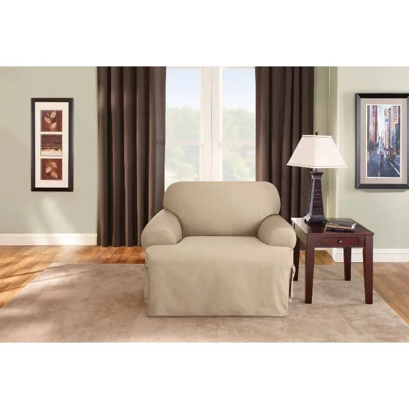 

Neutral Decor Tan Cushion Chair Slipcover