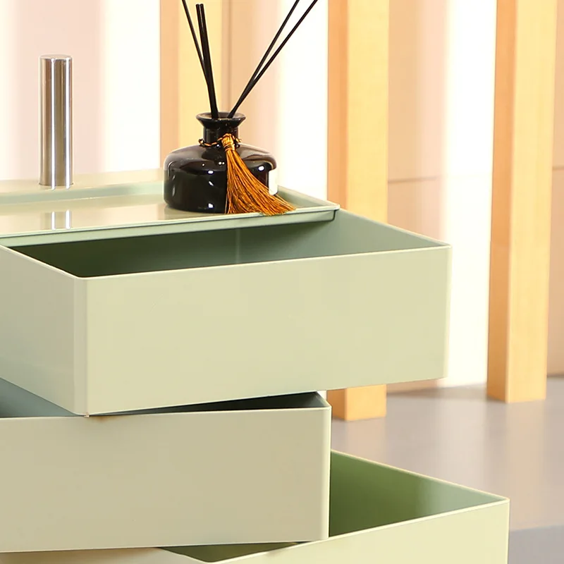 K-STAR 360 Rotating Cabinet Movable Bedside Table Sofa Side Cabinet Locker Simple Drawer Cosmetics Storage New