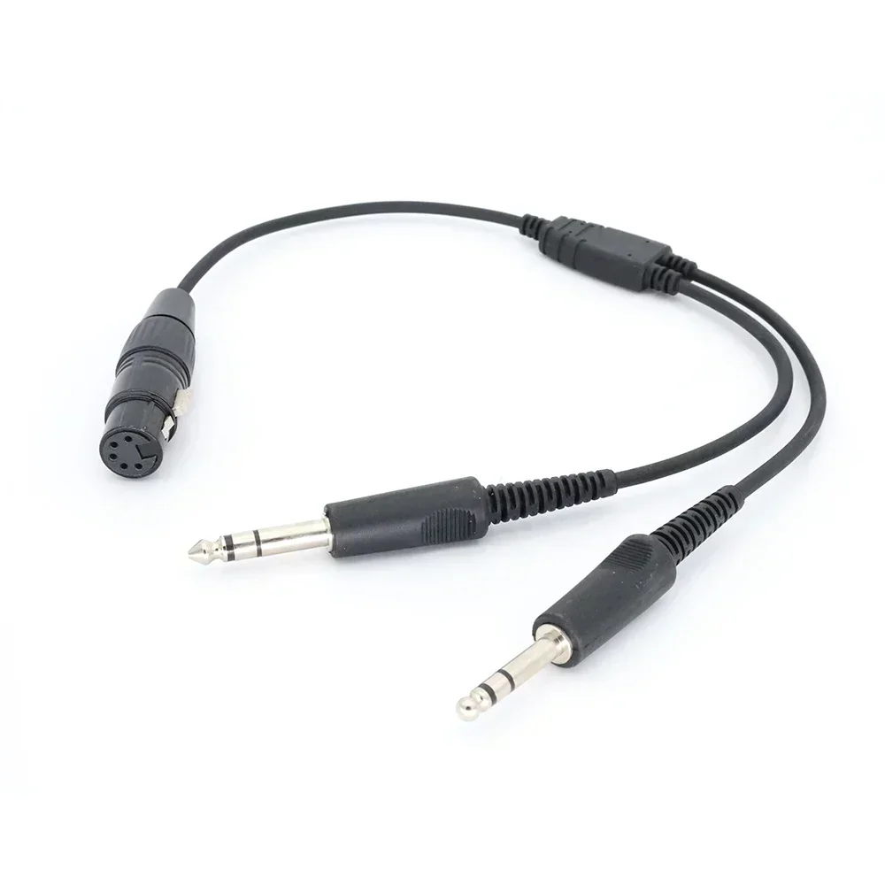 For Airbus XLR To GA Dual Plug 5 Pin Headset Adapter Cable Aviation Headphone Cable Earphone Accessories