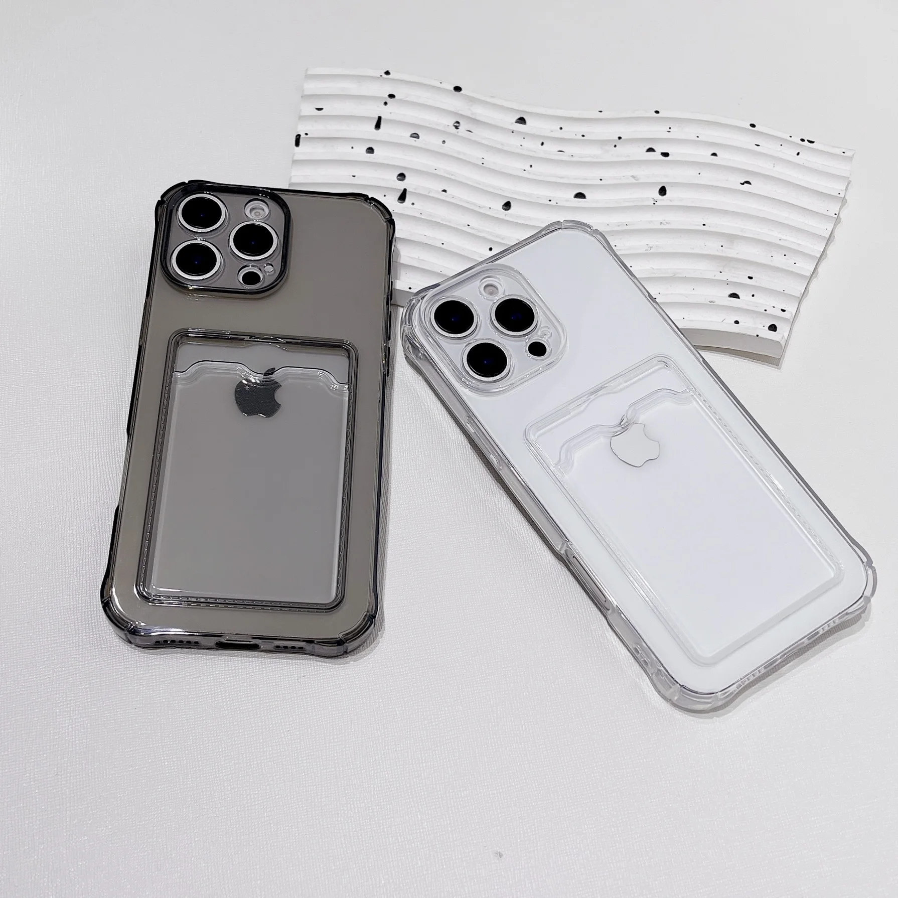 Shockproof Clear Wallet Phone Case with Card Slot Pocket