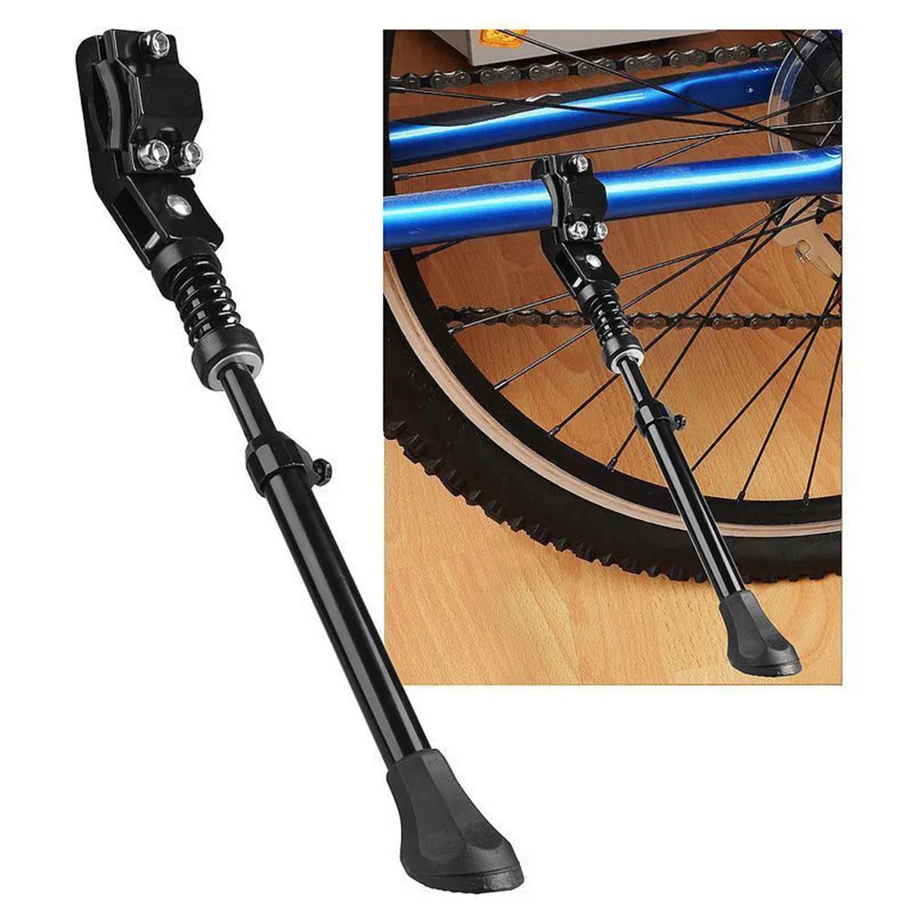 

Black Bike Kickstand Aluminum Alloy Mountain Road Bicycle Parking Rack Foot Support Adjustable Side Rear Kick Stand Accessories