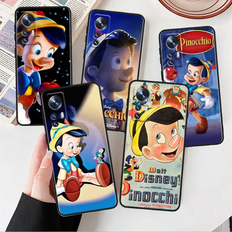 Disney Pinocchio Carino Per Xiaomi Mi 13 12T 12S 12X 11I 11X 11T Gioca Hypercharge Lite Ultra Pro Custodia Morbida Nera Per Telefono