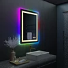 LUVODI Rectangle RGB LED Bath Mirror Wall Mounted Waterproof Demist Vanity Makeup Mirror with Multicolor Lights 4