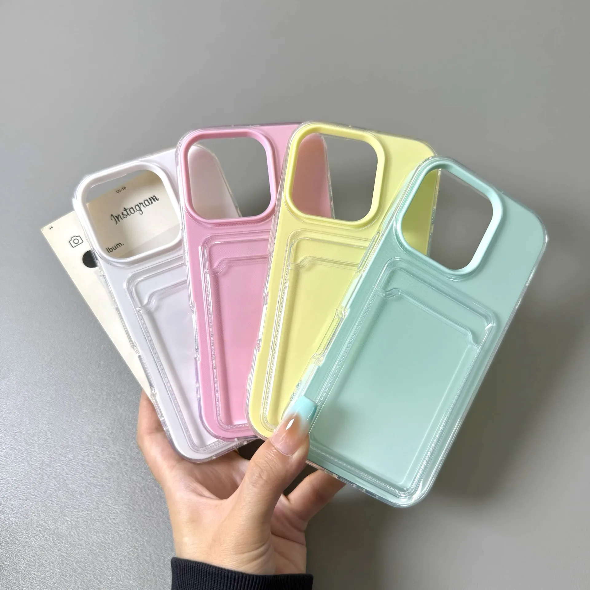 Dual-Function Candy Card Holder Silicone Phone Case - Full Shockproof Soft Armor Cover