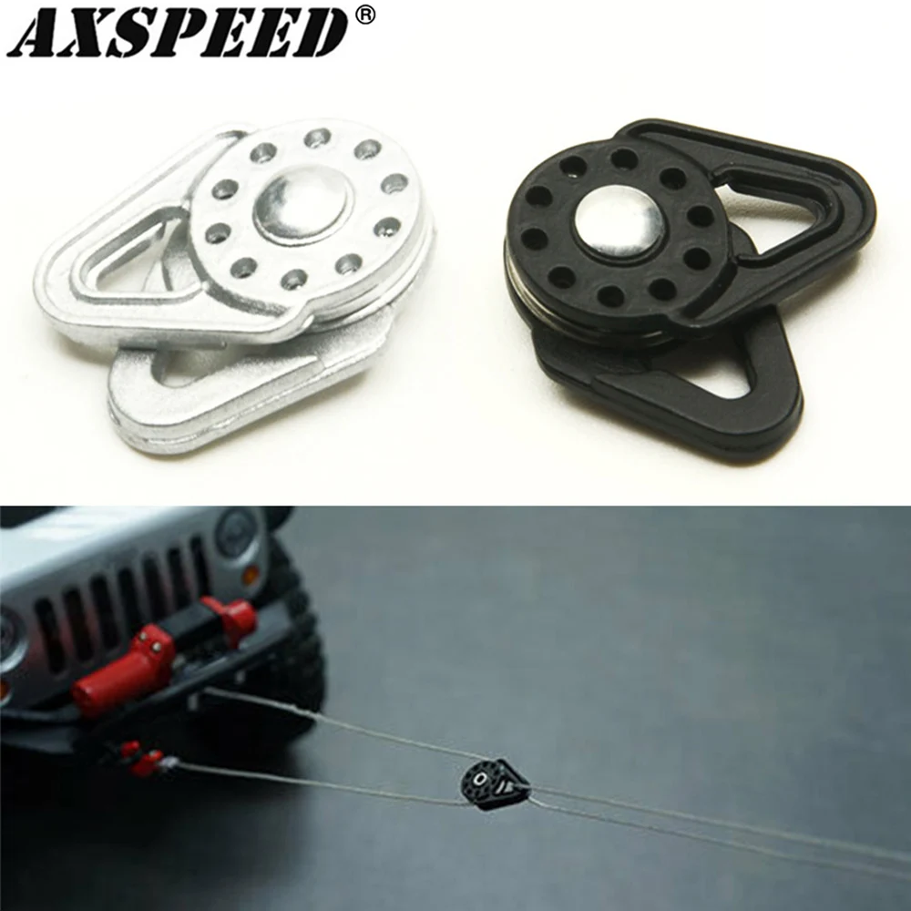 Axspeed Metal Winch Tow Rope Drawch Block Per 1/10 Rc Crawler Car Axial Scx10 90046 Traxxas Trx4 Trx6 D90 Tf2 Mst
