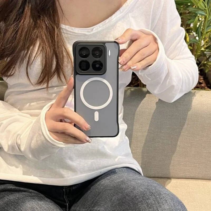 Slim Matte Translucent Frameless Wireless Charging Magnetic Case - Hard PC Back Cover