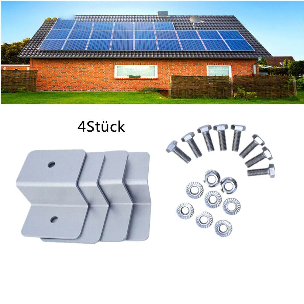 4 Pcs Solar Module Bracket Mounting Aluminum Z Angle Solar Panel Brackets Aluminum Alloy Balcones or Houses Roof Mounting