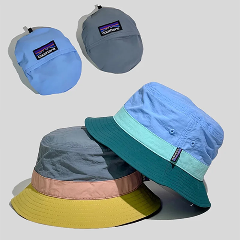 

Japanese Foldable Bucket Hat Quick-drying Fisherman Sun Visor Cap UV Protection Outdoor Sport Mountaineering Hats Color Blocking