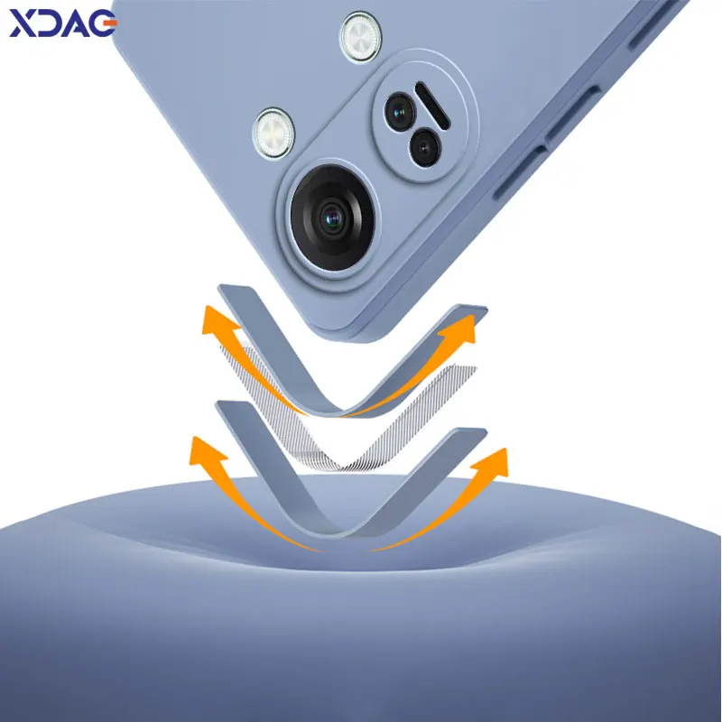 Premium Square Liquid Silicone Shockproof Phone Case with 360° Lens Protection