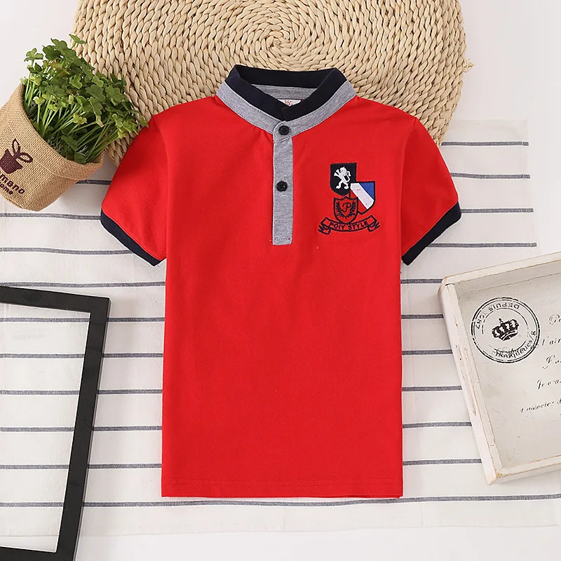 Boys polo shirt Summer Turtleneck Sports jersey Cotton Girls clothing Kids embroidery decoration T-Shirts Short sleeve Tops Tees