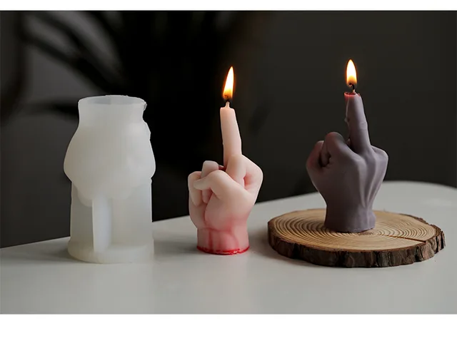 Stampo In Silicone A Forma Di Mano Con Corna - Per Candele, Resina, Sapone, DIY