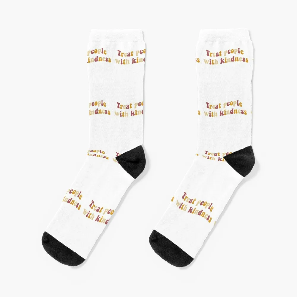 Treat people with kindness- golden theme Socks hiphop Heating sock Men Socks Luxury Brand Women's