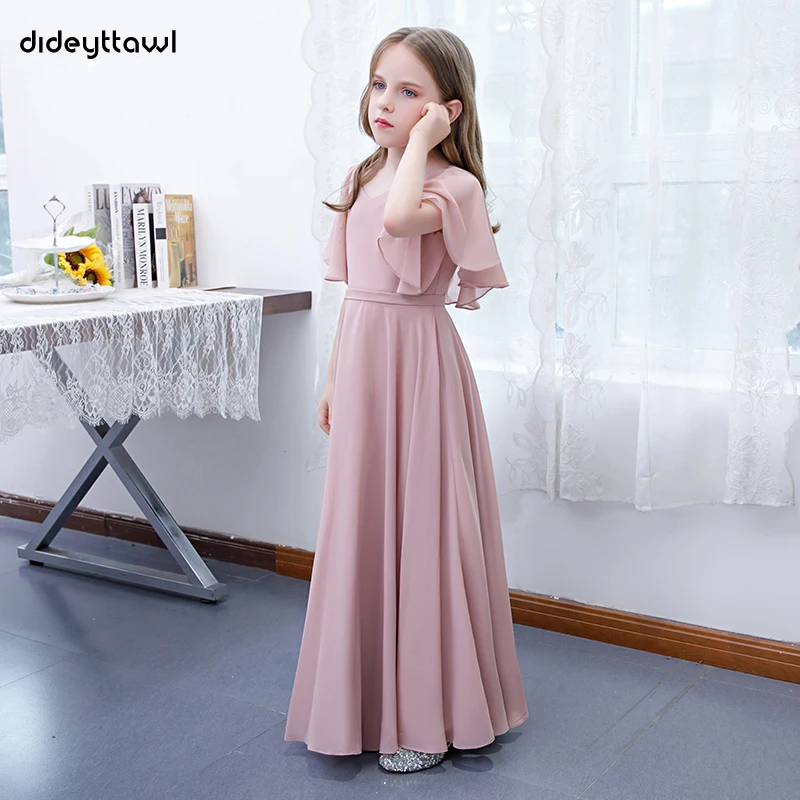 Dideyttawl Customized Dusty Pink Long Chiffon Junior Bridesmaid Dress Pleats Flower Girl Dresses Kid Formal Birthday Party Gowns - AliExpress Dideyttawl Customized Dusty Pink Long Chiffon Junior Bridesmaid Dress Pleats Flower Girl Dresses Kid Formal Birthday Party Gowns - AliExpress