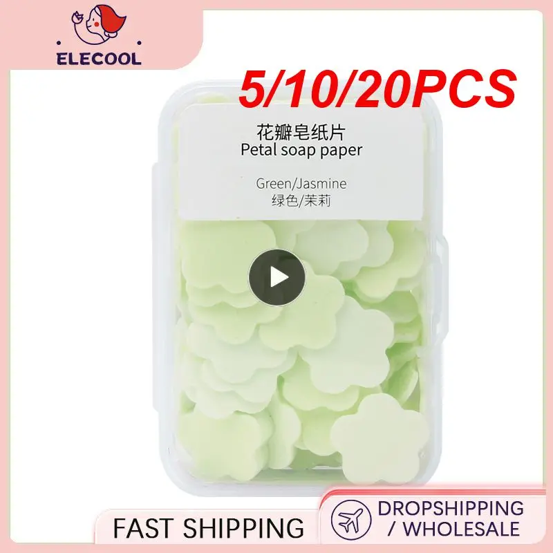 

5/10/20PCS Portable Disposable Cleaning Soap Paper Cartoon Travel Paper Soaps Cute Bear Paper Soap Tablets for Travel Soap
