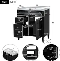 30" Bathroom Vanity with Single Sink Combo, Modern Undermount Bathroom Sink Cabinet with 2 Drawers and a Tip-Out Drawer 2