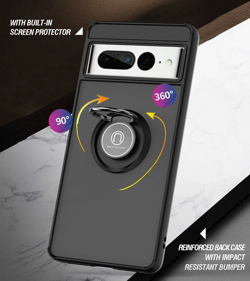 Rotatable bracket stand phone case for Pixel 7 Pro Pixel7 Pixel 6 pro Finger Ring Holder Hard back cover 4