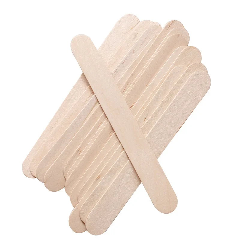 100 Pieces Disposable Wood Stick Beauty Spatulas Log Hair Removal Wax Coating and Scraping Tool Eyebrow Trimming Wooden Stick 4