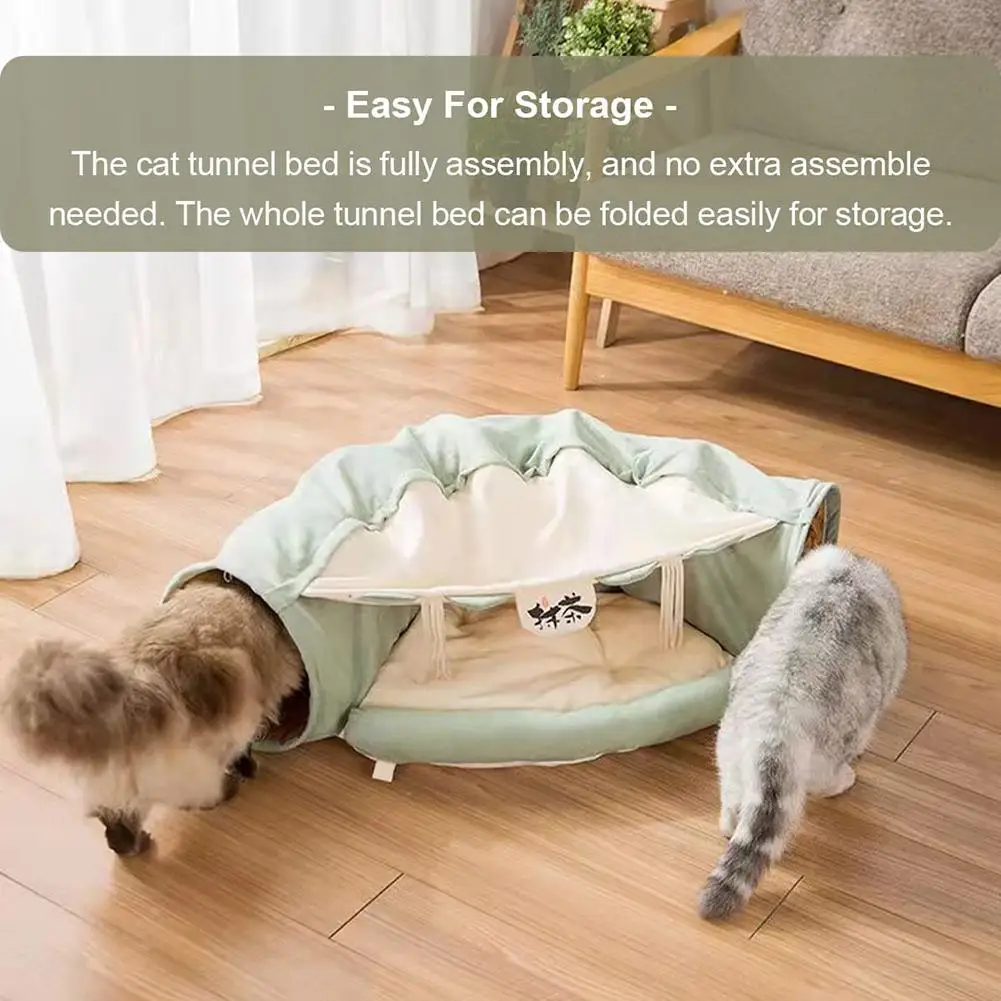 Foldable Cat Tunnel Tube Upgraded Tunnel Bed Interactive Drill Channel Pet Supplies Cat Games Teasing Toys Cat Accessories