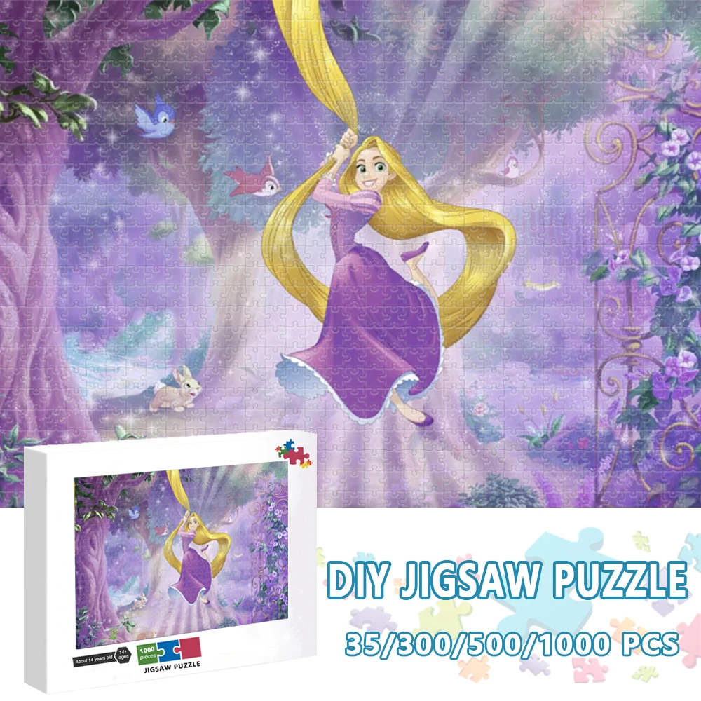 1000 Pieces Puzzle Disney Princess Rapunzel Diy Adult Pressure Reduction Cartoon Children Educational Jigsaw Puzzle Toy Gift