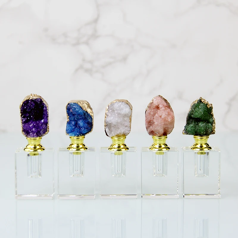 Natural Agate Essential Oil Bottle 3ML Decorative Bottle Refillable Crystal Perfume Bottle Wedding Anniversary Gifts 5