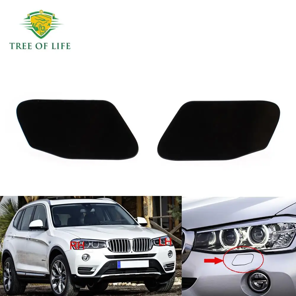 Pair Of Fog Light Covers For 2015-2017 BMW X3 & X4 (F25, F26) – Glossy Black ABS Grille Trim