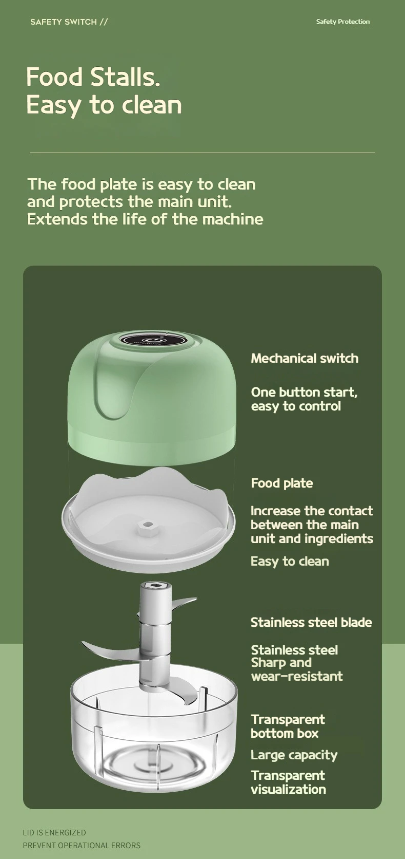 Mini Electric Garlic Chopper 250ML, USB Charging Ginger and Vegetable Cutter, Food Processor Kitchen Tool for Quick Chopping