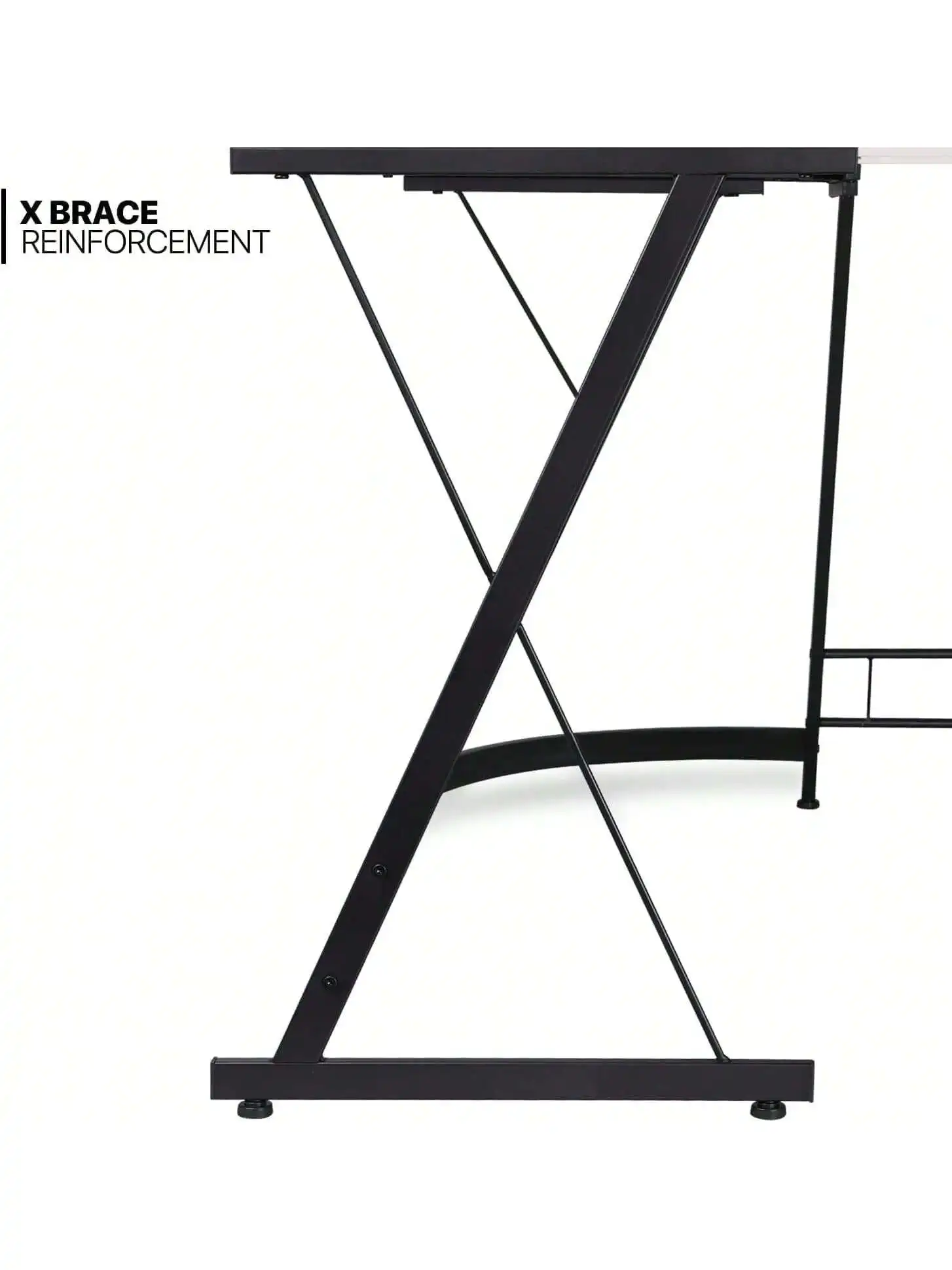 طاولة ألعاب مكتبية للألعاب على شكل حرف L مع حامل ش...