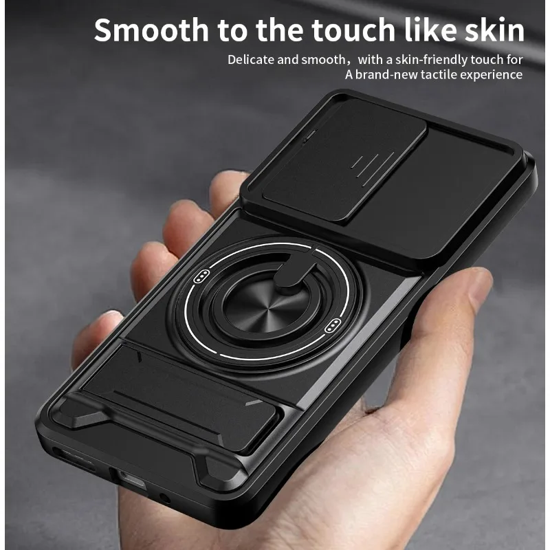 Magnetic Phone Case with Slide Camera Protection & Ring Stand Cover