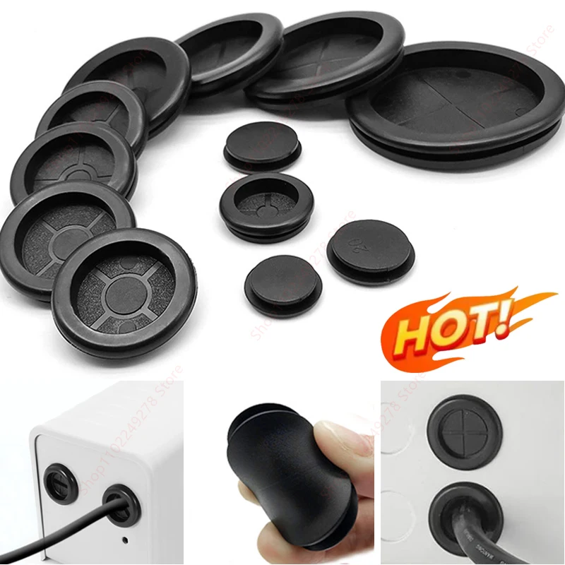 Grooved Rubber Gasket single-sided flat guard coil Electric box inlet outlet O Seal Ring hole Plug Dust cover cable wire grommet