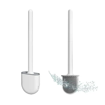 Scopino per WC a parete per estremità morte testina piatta in Silicone scopino per WC Set di spazzole per la pulizia scopino per WC 1