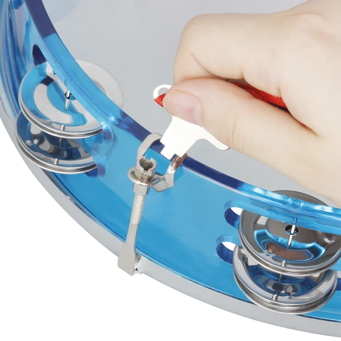 Tambourine Self-Tuning Drums Rattle Jingles Hand Rattle Drum Percussion Musical Instrument Stainless Steel Bell Piece Tunable