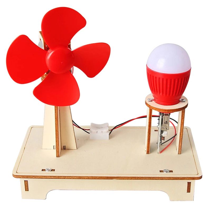 

Wooden Wind Generator Model Kids Science Toy Funny Technology Physics Kit Educational Toys for Children Learning Toy