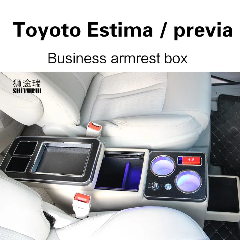 

FOR Toyota Estima previa 2005+ row front railing box set general business armrest central store Business car Mobile charge