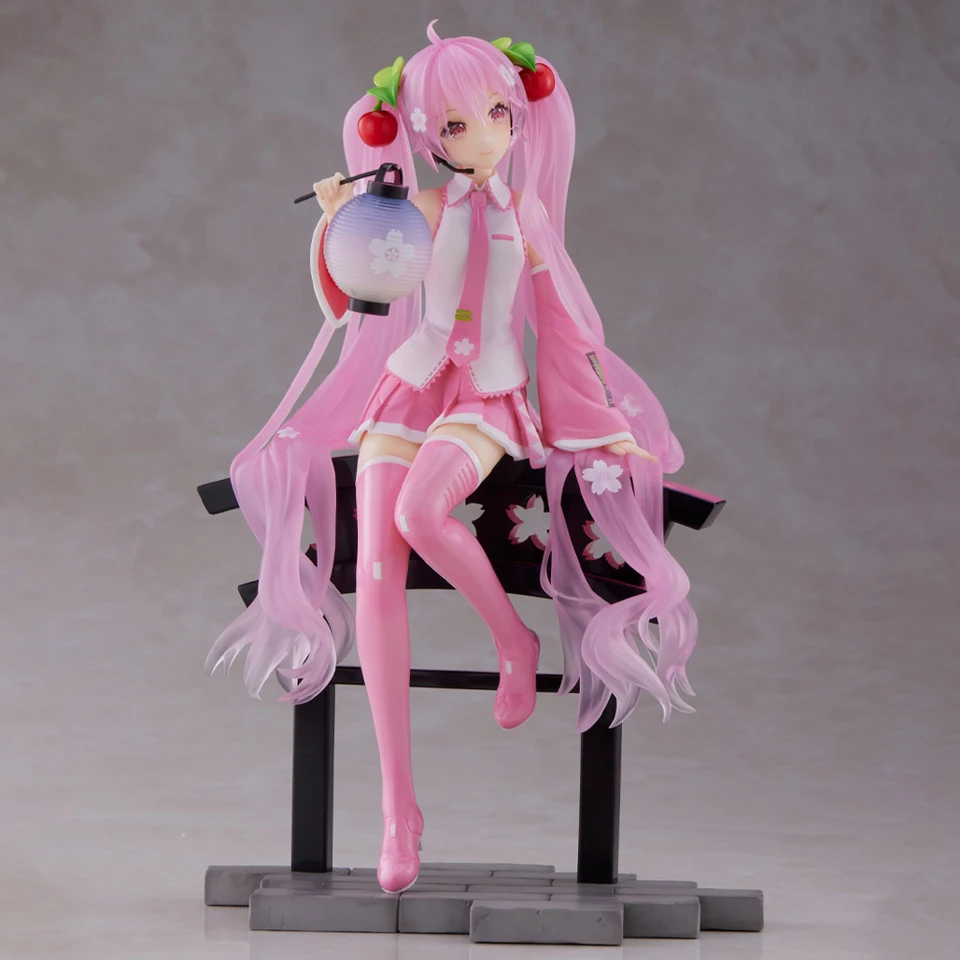Original Taito Hatsune Miku Sakura Lantern Ver Amp Figure 18Cm