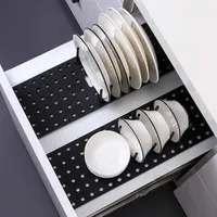 Kitchen Organizer Removable Dish Drying Rack Telescopic Plate Bowl Pot Lid Stand Storage Drawer Adjustable Holder Drain Shelf 1
