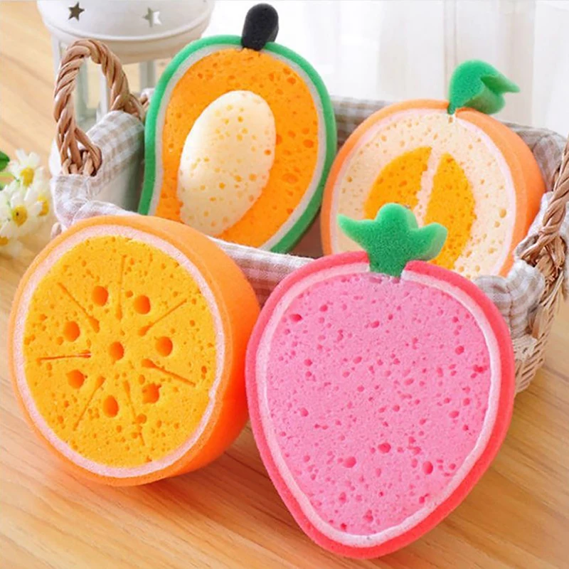 

Creative Cleaning Sponge Fruit Shape Washing Dishes Sponge Thickened Dishwashing Wipe Household Kitchen Accessories