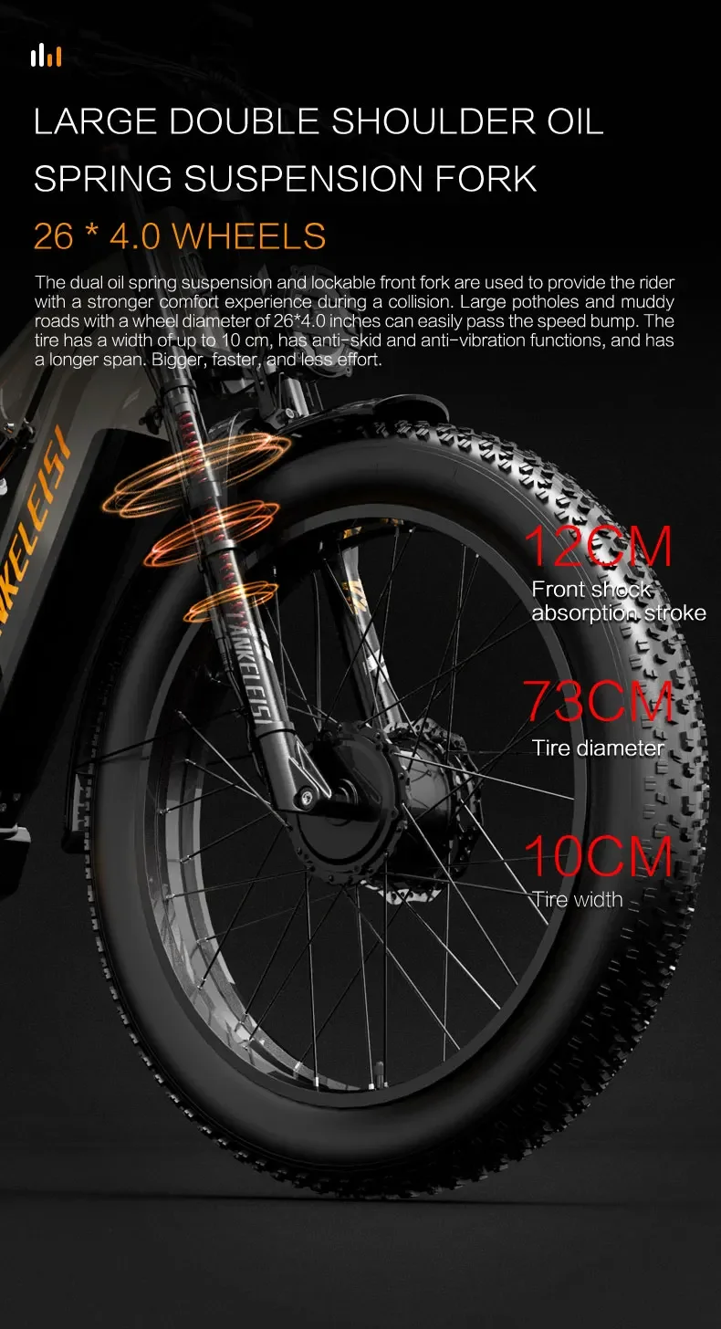 LANKELEISI MG800MAX E-Bike für Erwachsene, 48V20AH City-E-Bike, 26-Zoll-Reifen, nicht faltbar, LCD-Instrument, Elektrofahrrad – Detail 7